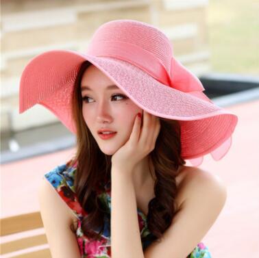 2018 New Summer large brim beach sun hat for women UV protection Female cap with big head foldable style fashion lady's sun cap