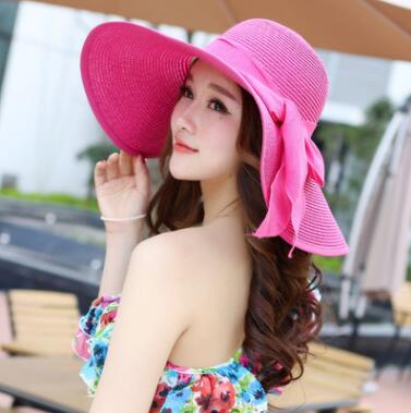 2018 New Summer large brim beach sun hat for women UV protection Female cap with big head foldable style fashion lady's sun cap