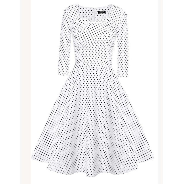 ACEVOG Brand 1950s Dress Autumn Spring 3/4 Sleeve Women Fashion Elegant Vintage Rockabilly Floral Swing Party Dresses 4 Styles