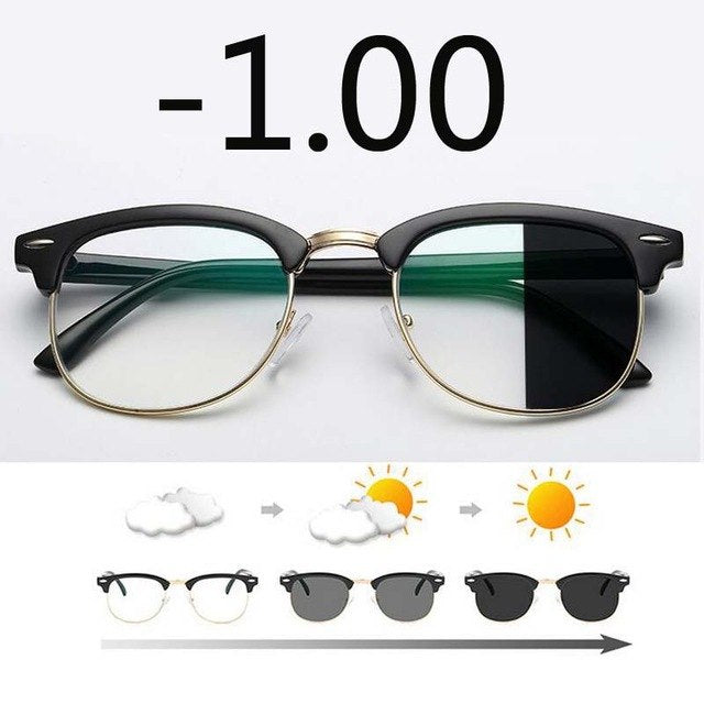 Anti Blue light Photochromic Eyewear Photosensitive Chameleon Anti-glare Change Color Lenes Prescription Myopia Glasses