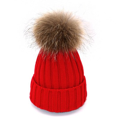 Arherigele Fur Ball Cap Pom Poms Winter Hat for Women Girl 's Hat Knitted Beanies Cap Thick Female Cap Women's Skullies Beanies