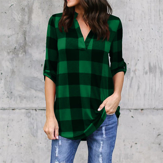 Fashion Plaid tshirt Plus Size XXXXL 5XL Summer T Shirt Women Clothes Tunic Camisetas Mujer Tops Casual Grid T-Shirt Top Tee