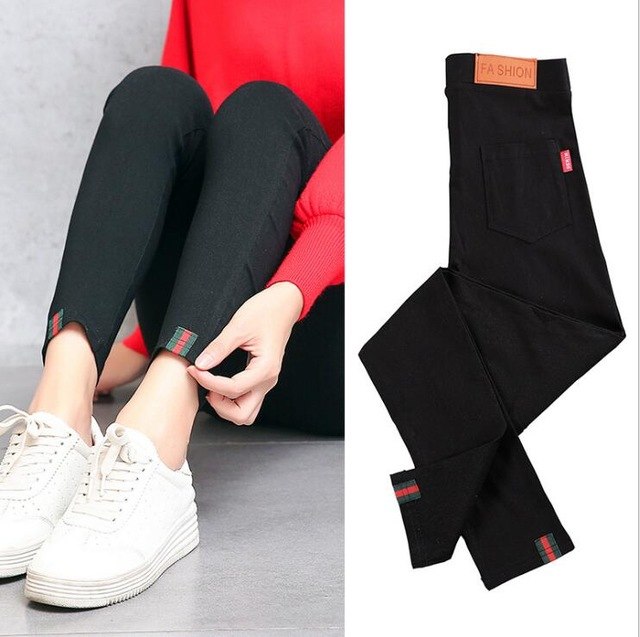 Fashion Women Casual Stretch Denim Jeans Leggings Jeggings Pencil Pants Black thickening Skinny Leggings Jeans Womens Clothing