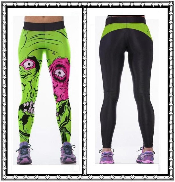 High Waist Workout Leggings 3d Print Skull Legging Push Up Breathable Spandex Fitness Clothing Sporting Leggins Women Pants