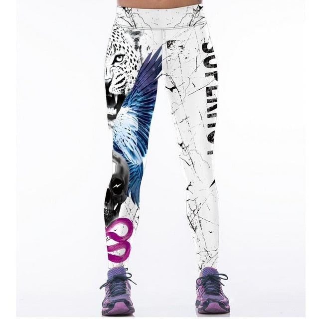 High Waist Workout Leggings 3d Print Skull Legging Push Up Breathable Spandex Fitness Clothing Sporting Leggins Women Pants
