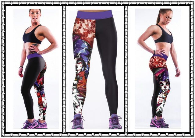 High Waist Workout Leggings 3d Print Skull Legging Push Up Breathable Spandex Fitness Clothing Sporting Leggins Women Pants