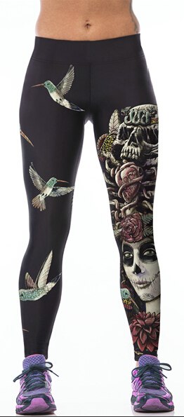 High Waist Workout Leggings 3d Print Skull Legging Push Up Breathable Spandex Fitness Clothing Sporting Leggins Women Pants