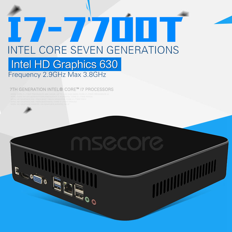 Intel Quad-Core i7 7700T Mini PC Desktop Computer Windows 10 Nettop NUC barebone system Kabylake HTPC HD630 Graphics 4K WiFi