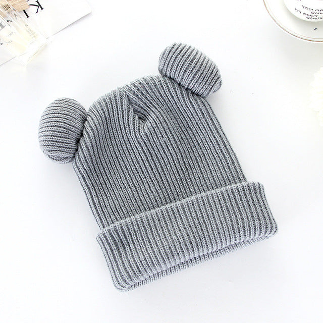 JYBHYX 1pcs Hat Female Winter Caps Hats For Women Devil Horns Ear Cute Crochet Braided Knit Beanies Hat Warm Cap Hat 5801