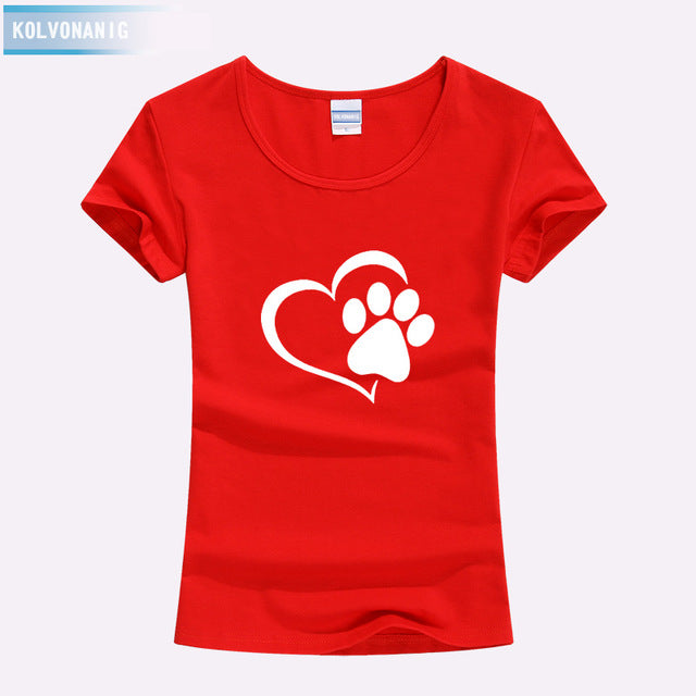 KOLVONANIG 2018 Summer Love Cat Paws Printed Women T-Shirt Cotton Casual Anime Top Tees Hipster Gray Black White Kawaii T Shirts