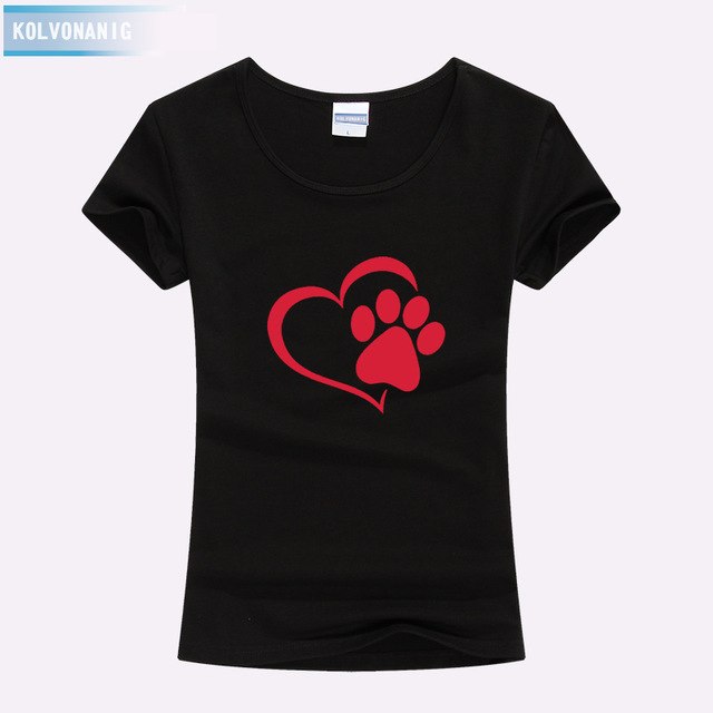 KOLVONANIG 2018 Summer Love Cat Paws Printed Women T-Shirt Cotton Casual Anime Top Tees Hipster Gray Black White Kawaii T Shirts
