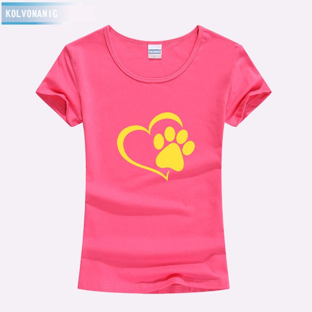 KOLVONANIG 2018 Summer Love Cat Paws Printed Women T-Shirt Cotton Casual Anime Top Tees Hipster Gray Black White Kawaii T Shirts