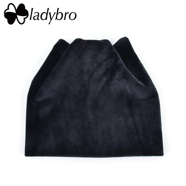 Ladybro Cute Velvet Beanies Hat Women Cat Ear Hat Autumn Warm Winter Hat For Female Skullies Beanie Hat Caps Lady Beanies Casual