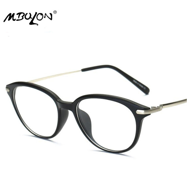 MBULON TR-90 Metal Flat Mirror Leisure Full Glasses Frame Unisex Eye Glasses Frames for Women Oval Retro Glasses Oculos