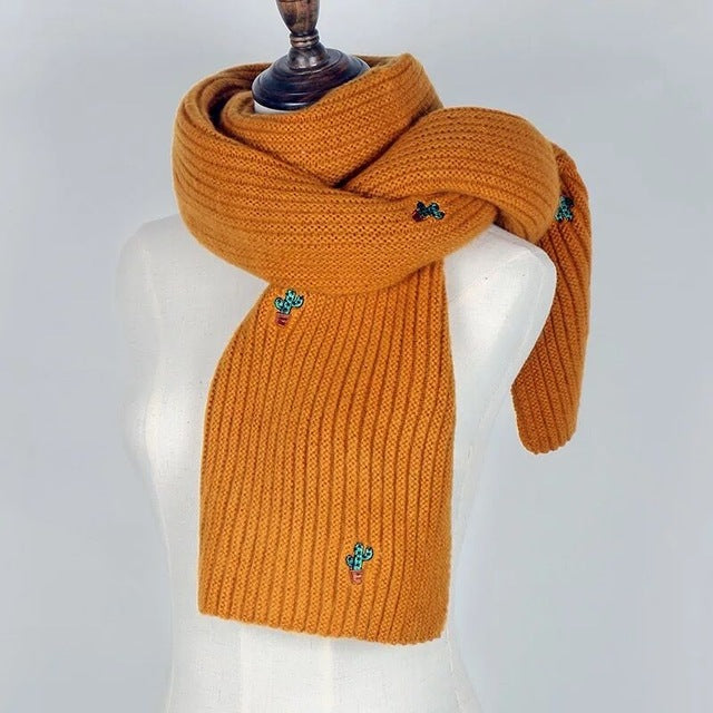 Mingjiebihuo New fashion scarf female winter Korean students wild knit long thick warm Harajuku style small fresh wool collar