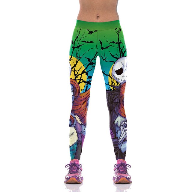NADANBAO Autumn Jack Skellington Leggings Women Halloween The Nightmare Before Christmas Legging Party Cosplay Printed Leggins