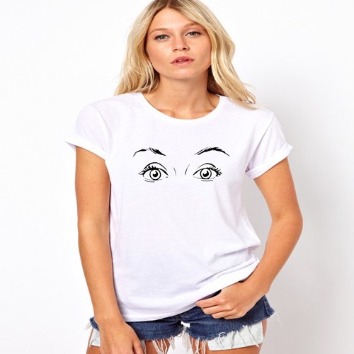 Porzingis Female T-shirt 2018 Facial Expression Printed T-Shirt Short Sleeve Casual Tops Funny Hipster Women T Shirts