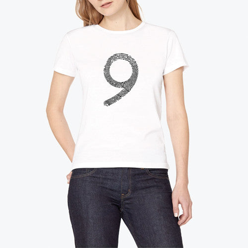 Porzingis Female T-shirt Tops Arabic Numerals 0-9 Printed Women Cotton Fingerprint Fit Tee Harajuku Women T Shirt Drop Shipping