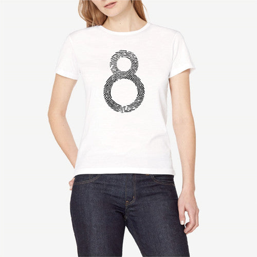 Porzingis Female T-shirt Tops Arabic Numerals 0-9 Printed Women Cotton Fingerprint Fit Tee Harajuku Women T Shirt Drop Shipping