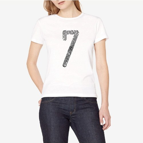 Porzingis Female T-shirt Tops Arabic Numerals 0-9 Printed Women Cotton Fingerprint Fit Tee Harajuku Women T Shirt Drop Shipping