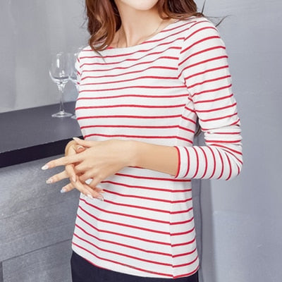 T Shirt Female Short Sleeve Stripped Summer Women Clothes 2018 Women's Clothing Casual T-Shirts Top Cotton Tee Plus Size #B88