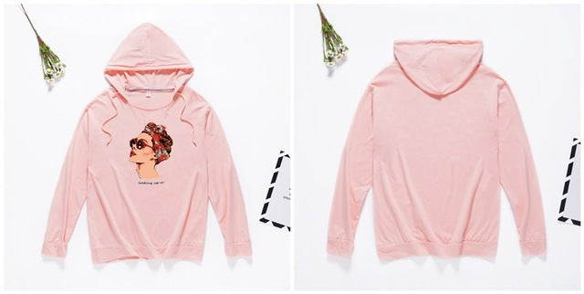 Women T-shirt Cotton Autumn Hooded t-shirt For Women Casual harajuku pink t-shirt fashion camisetas mujer White Cute tops