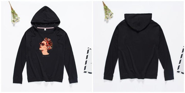 Women T-shirt Cotton Autumn Hooded t-shirt For Women Casual harajuku pink t-shirt fashion camisetas mujer White Cute tops