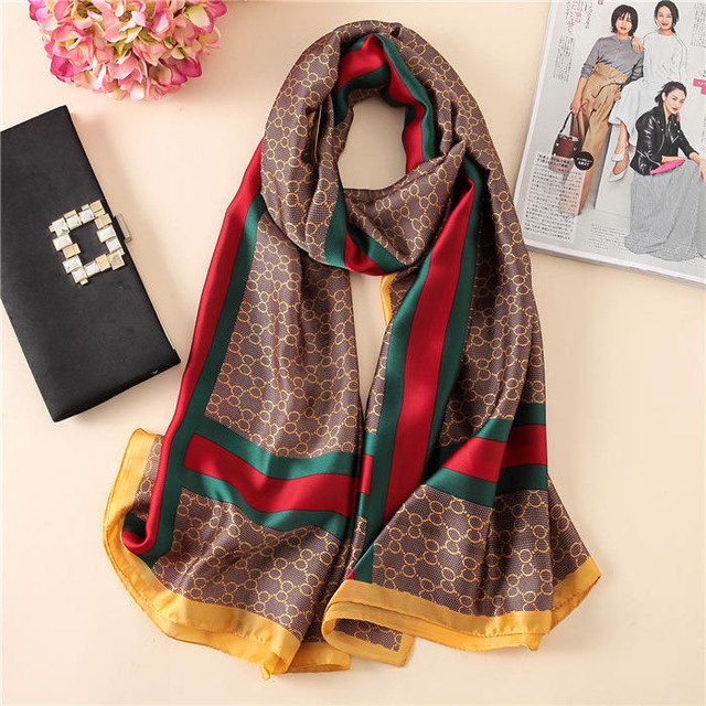 Women's Fashion Silk Scarf Little Bee Printed Scarves High Quality Beach Long Shawls Wraps Femme Foulard 2018 Summer Bandana