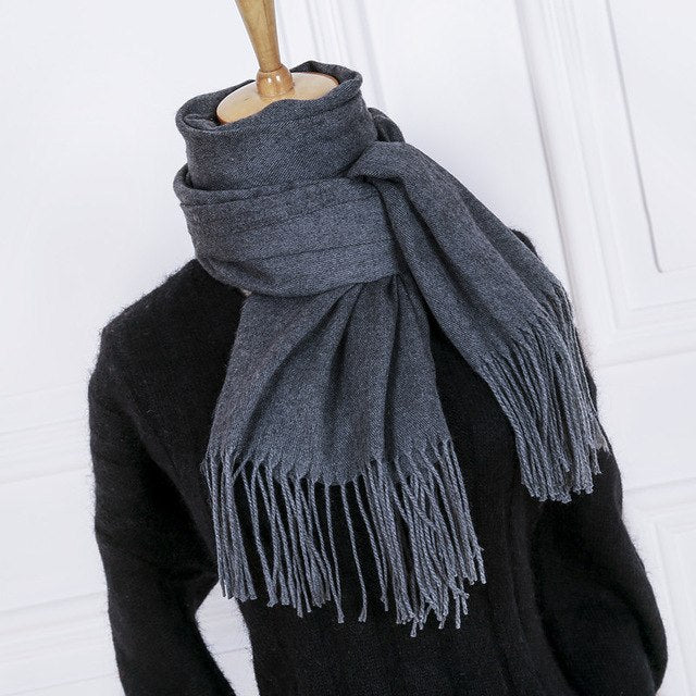 women men solid color cashmere feel scarves femal winter warm thick wool scarf high quality pashmina big shawls wraps for Ladies