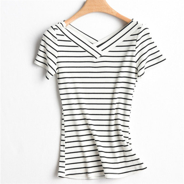 100% Cotton T Shirt Women 2018 Summer Fashion High Quality Knitted Basic T-shirt Female Casual Short Sleeve Tee Shirt Tops #BT1