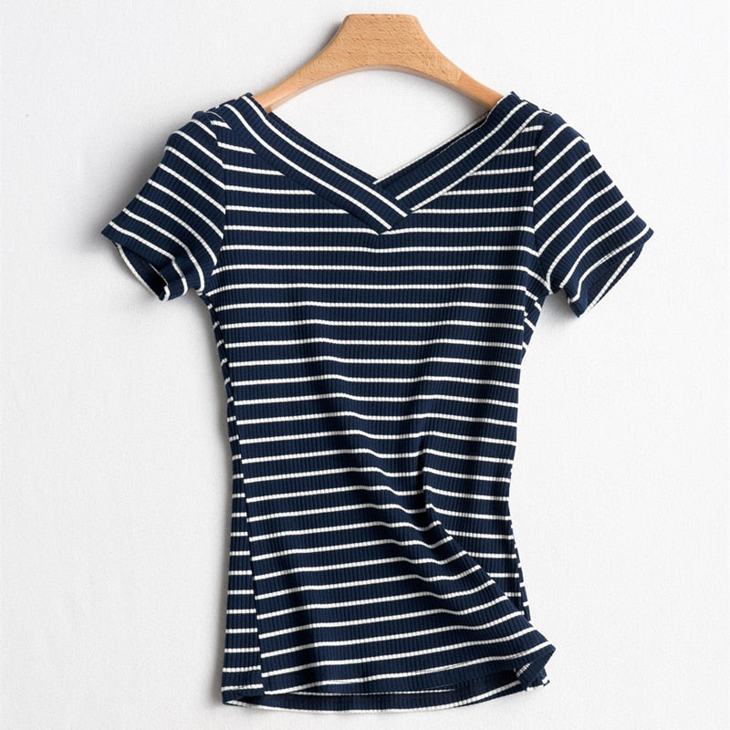 100% Cotton T Shirt Women 2018 Summer Fashion High Quality Knitted Basic T-shirt Female Casual Short Sleeve Tee Shirt Tops #BT1