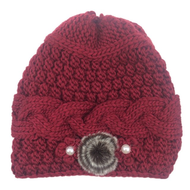 2017 Double Layer Winter Hat for Women Girls Hat Knitted Beanies & Skullies Cap Thick Fmale Cap With Velvet KC121