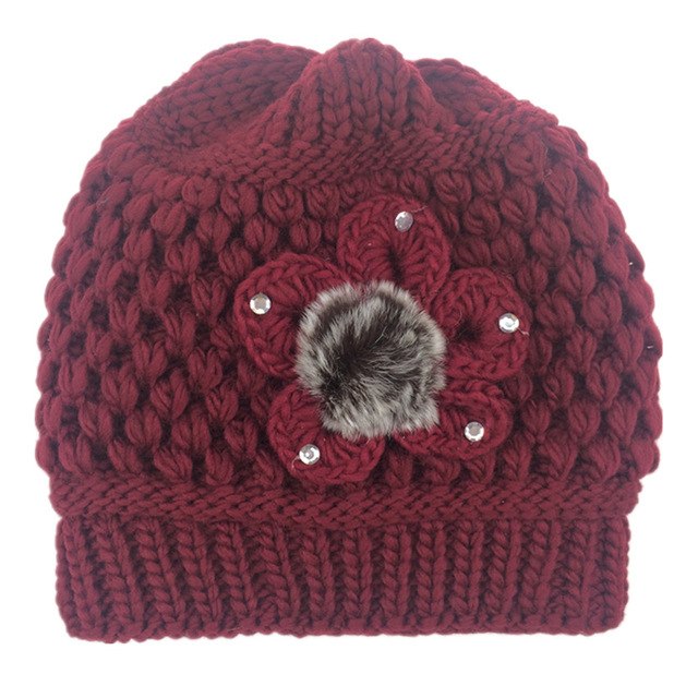 2017 Double Layer Winter Hat for Women Girls Hat Knitted Beanies & Skullies Cap Thick Fmale Cap With Velvet KC121
