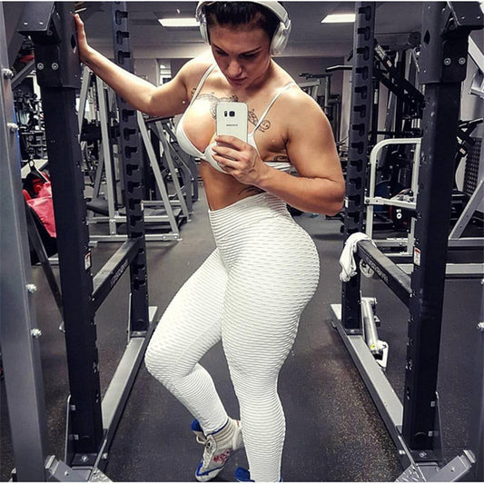 2018 Europe And The United States Explosion Models Casual Solid Color High Waist Hip Gyms Fitness Body Trousers Women Leggings