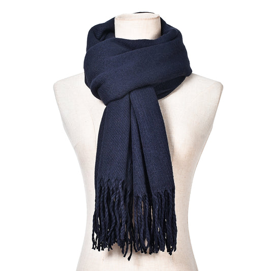 2018 Hot Brand New Fashion Women Men's Winter Warm Tassels Solid Cashmere Scarf  High Quality Pashmina Shawls Scarves for Ladies