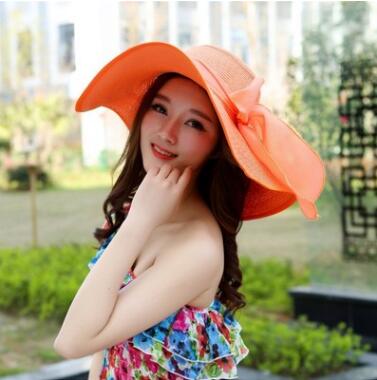 2018 New Summer large brim beach sun hat for women UV protection Female cap with big head foldable style fashion lady's sun cap
