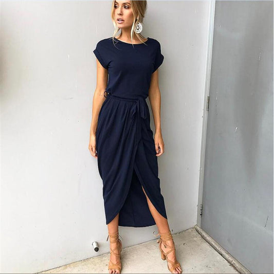 2018 Summer Short Sleeve Bodycon Party Dress Plus Size Sexy Women Long Maxi Boho Dress Elegant Female Korean Style Midi Dress