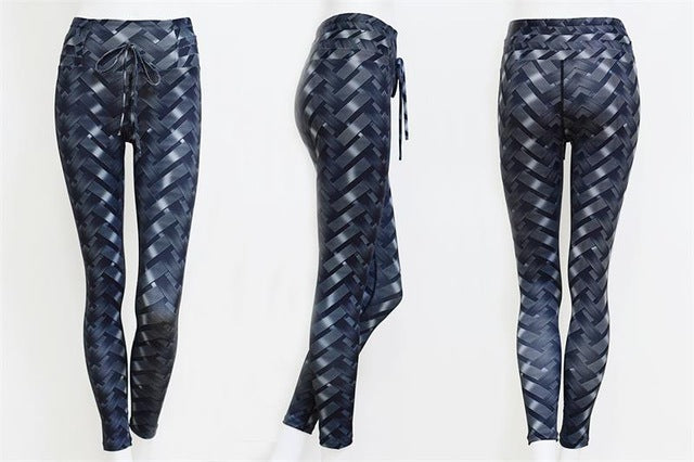 2018 new gothic women's leggings light black striped stitching print leggings gyms fitness jogger high waist hip women leggings