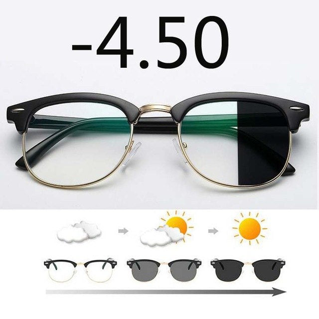 Anti Blue light Photochromic Eyewear Photosensitive Chameleon Anti-glare Change Color Lenes Prescription Myopia Glasses