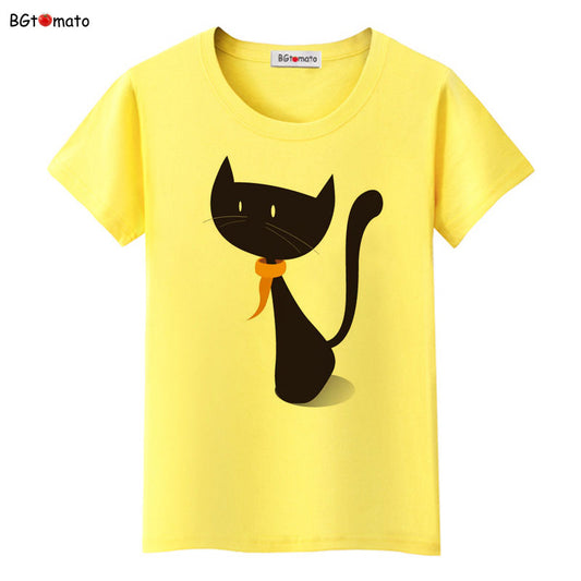 BGtomato New arrival black cat T-shirt Originality brand good quality lovely shirts 4 colors short sleeve o-neck fashion shirt