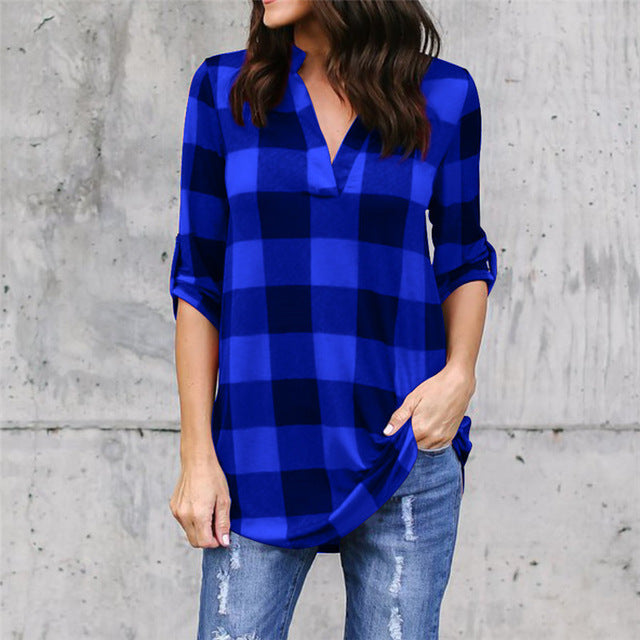 Fashion Plaid tshirt Plus Size XXXXL 5XL Summer T Shirt Women Clothes Tunic Camisetas Mujer Tops Casual Grid T-Shirt Top Tee