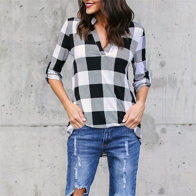 Fashion Plaid tshirt Plus Size XXXXL 5XL Summer T Shirt Women Clothes Tunic Camisetas Mujer Tops Casual Grid T-Shirt Top Tee