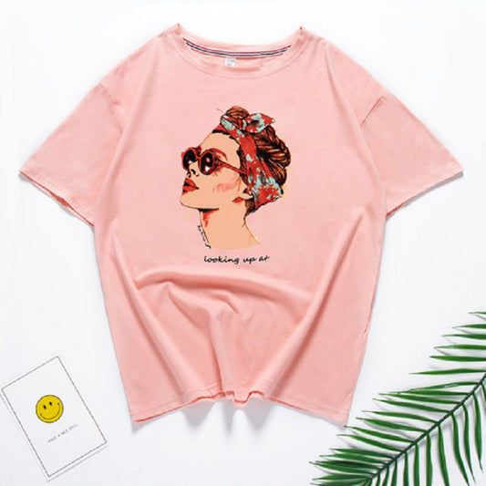 Harajuku Fashion Graphic Print Cotton T Shirt Women Streetwear Short Sleeve O Neck Summer Tops 2018 Kawaii
