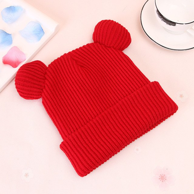 JYBHYX 1pcs Hat Female Winter Caps Hats For Women Devil Horns Ear Cute Crochet Braided Knit Beanies Hat Warm Cap Hat 5801