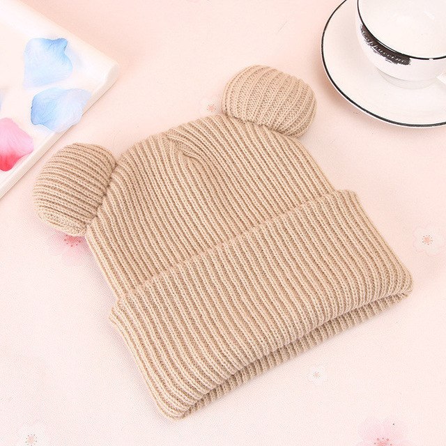 JYBHYX 1pcs Hat Female Winter Caps Hats For Women Devil Horns Ear Cute Crochet Braided Knit Beanies Hat Warm Cap Hat 5801