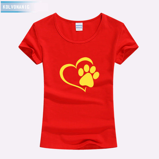 KOLVONANIG 2018 Summer Love Cat Paws Printed Women T-Shirt Cotton Casual Anime Top Tees Hipster Gray Black White Kawaii T Shirts