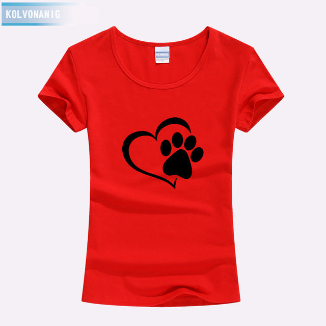 KOLVONANIG 2018 Summer Love Cat Paws Printed Women T-Shirt Cotton Casual Anime Top Tees Hipster Gray Black White Kawaii T Shirts