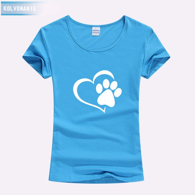 KOLVONANIG 2018 Summer Love Cat Paws Printed Women T-Shirt Cotton Casual Anime Top Tees Hipster Gray Black White Kawaii T Shirts
