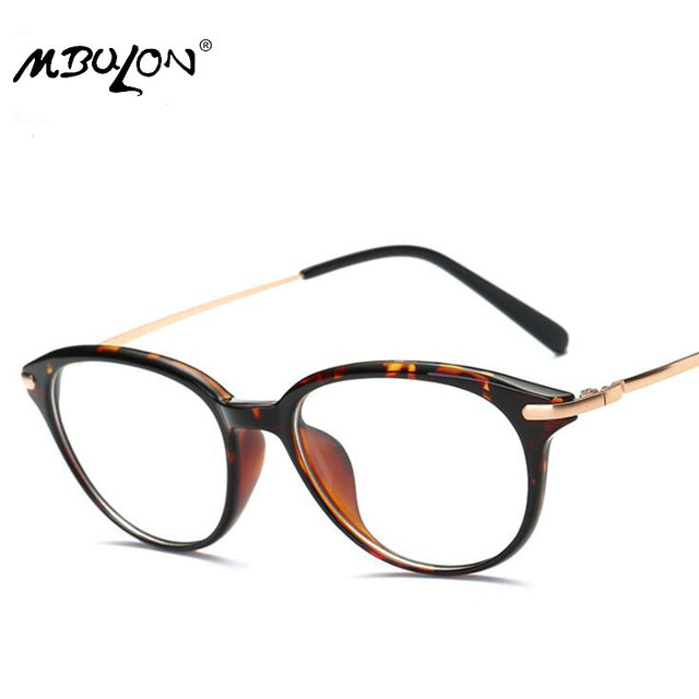 MBULON TR-90 Metal Flat Mirror Leisure Full Glasses Frame Unisex Eye Glasses Frames for Women Oval Retro Glasses Oculos