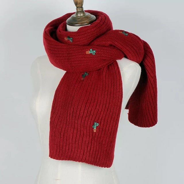 Mingjiebihuo New fashion scarf female winter Korean students wild knit long thick warm Harajuku style small fresh wool collar